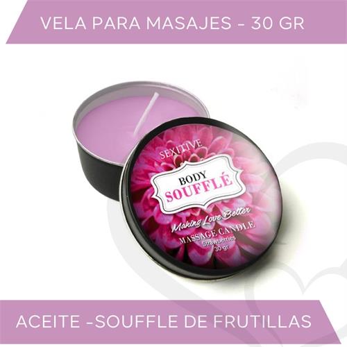 Vela para masajes Souffle de frutillas